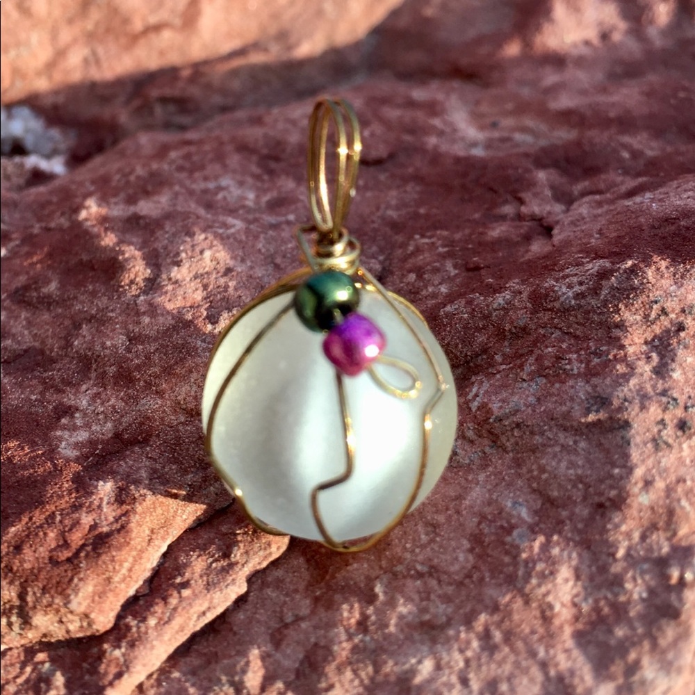 Hand Crafted Frosted Marble Pendant